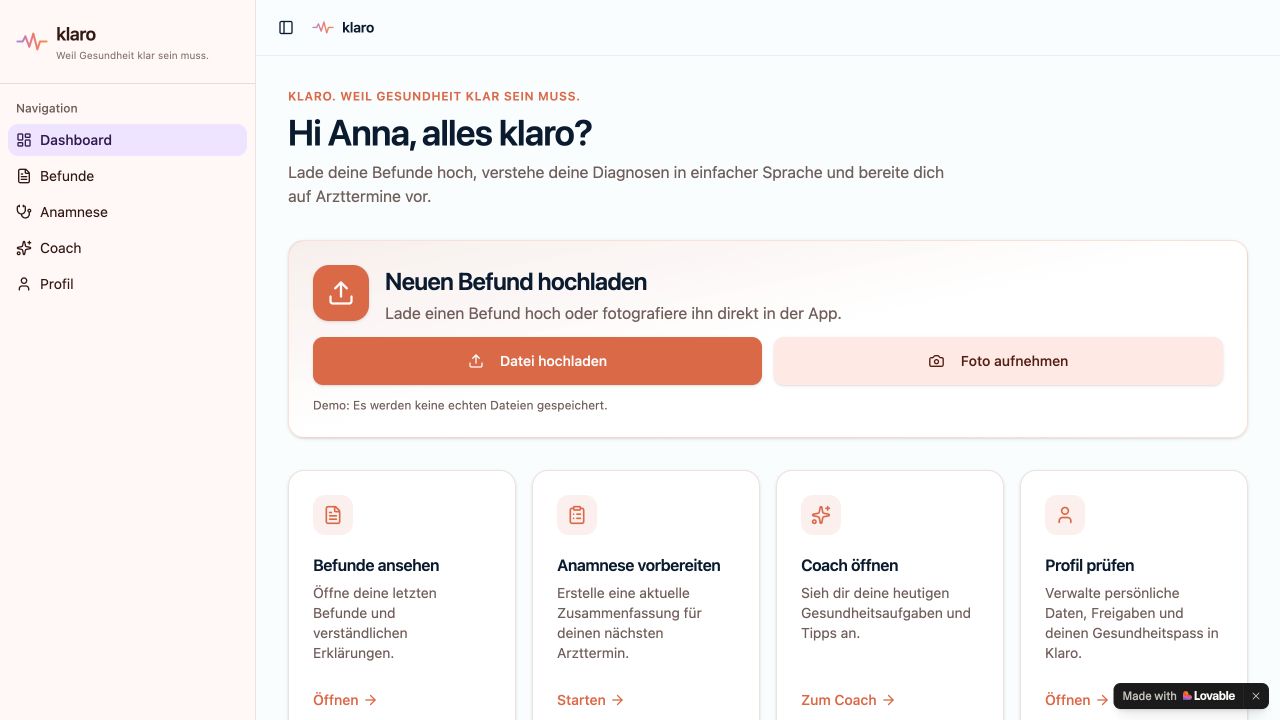 klaro Prototyp